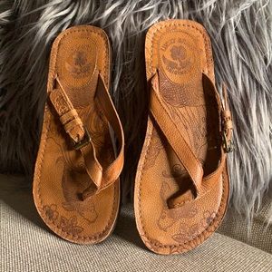 Lucky Brand Originals Leather Flip Flops S6-6.5